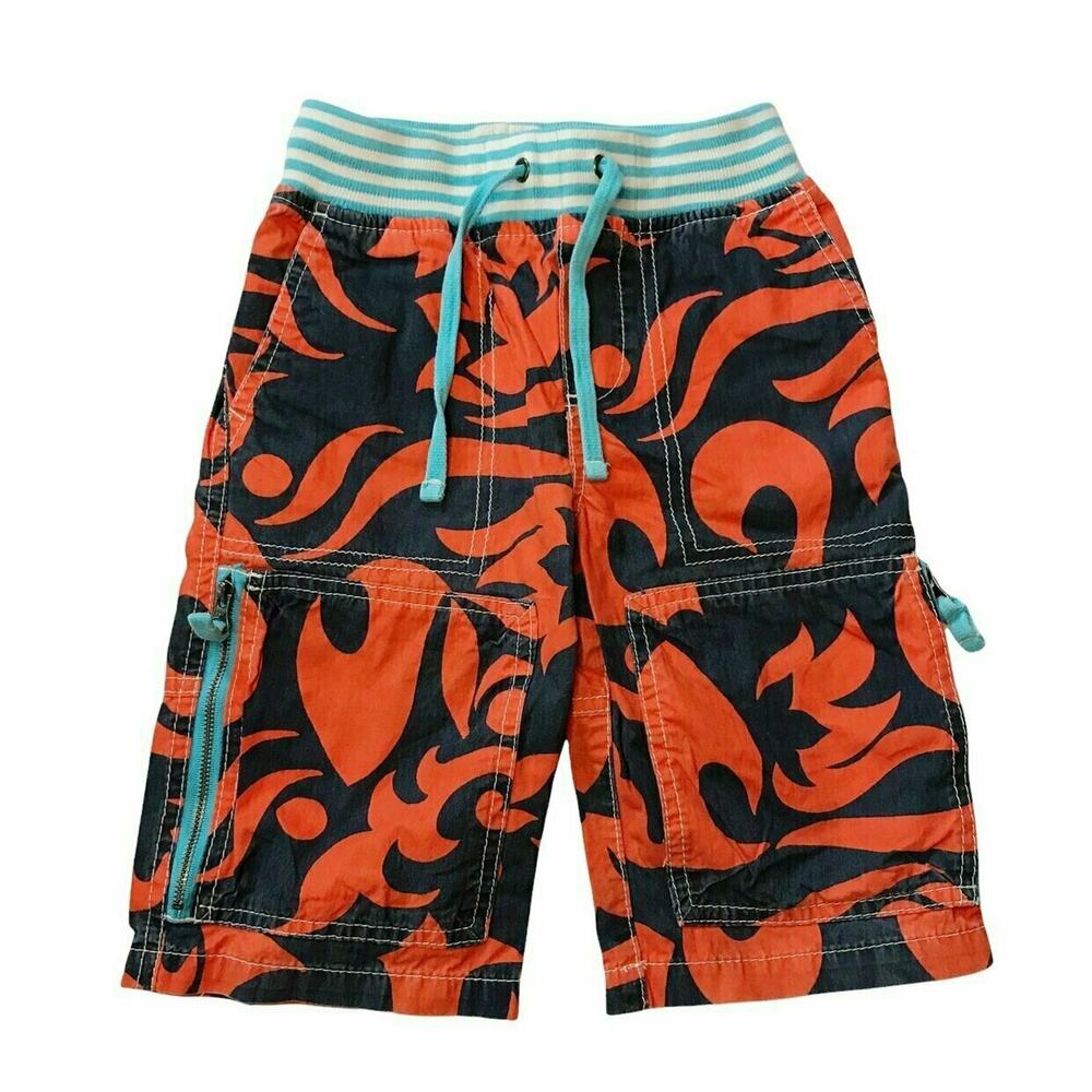 Mini Boden Hawaiian Print Techno Shorts 5Y